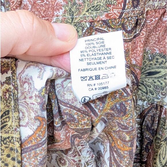 Ulla Johnson Maris Paisley-print Silk Crepe Bow Ruffle Mini Dress, size 8 - Picture 13 of 13